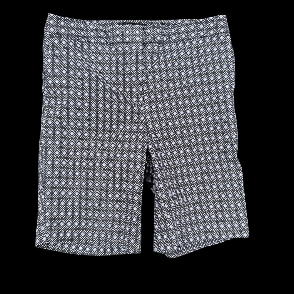 Womens Geometric Stretch Shorts Sz 2 Mario Serrani Italy Office Travel